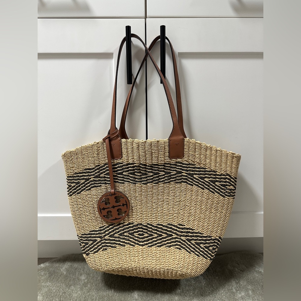 Tory Burch Miller Straw Striped Tote